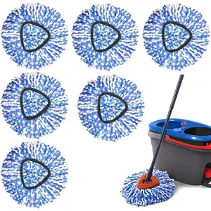 6 Pack Spin Mop Compatible with Ocedar RinseClean 2 Tank Mop System,Microfiber Mop Refill for O Cedar All Hard-surfaced