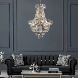 New Sparkling Gold K9 Crystal Empire Chandelier 10 light Luxury Indoor lighting