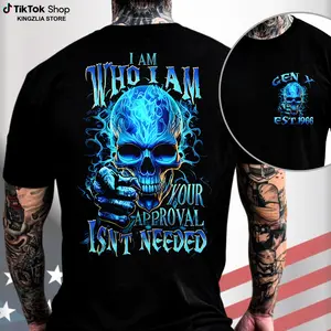[Kingzlia] Gen X Custom Shirt, I Am Who I Am Your Approval Isn't Needed, Generation X Custom Year Badass Generation T-shirt, Gen X Custom Shirt - 100% Cotton Top Unisex Comfort Womenswear, Custom Year Of Birth Shirt Printed Tshirt