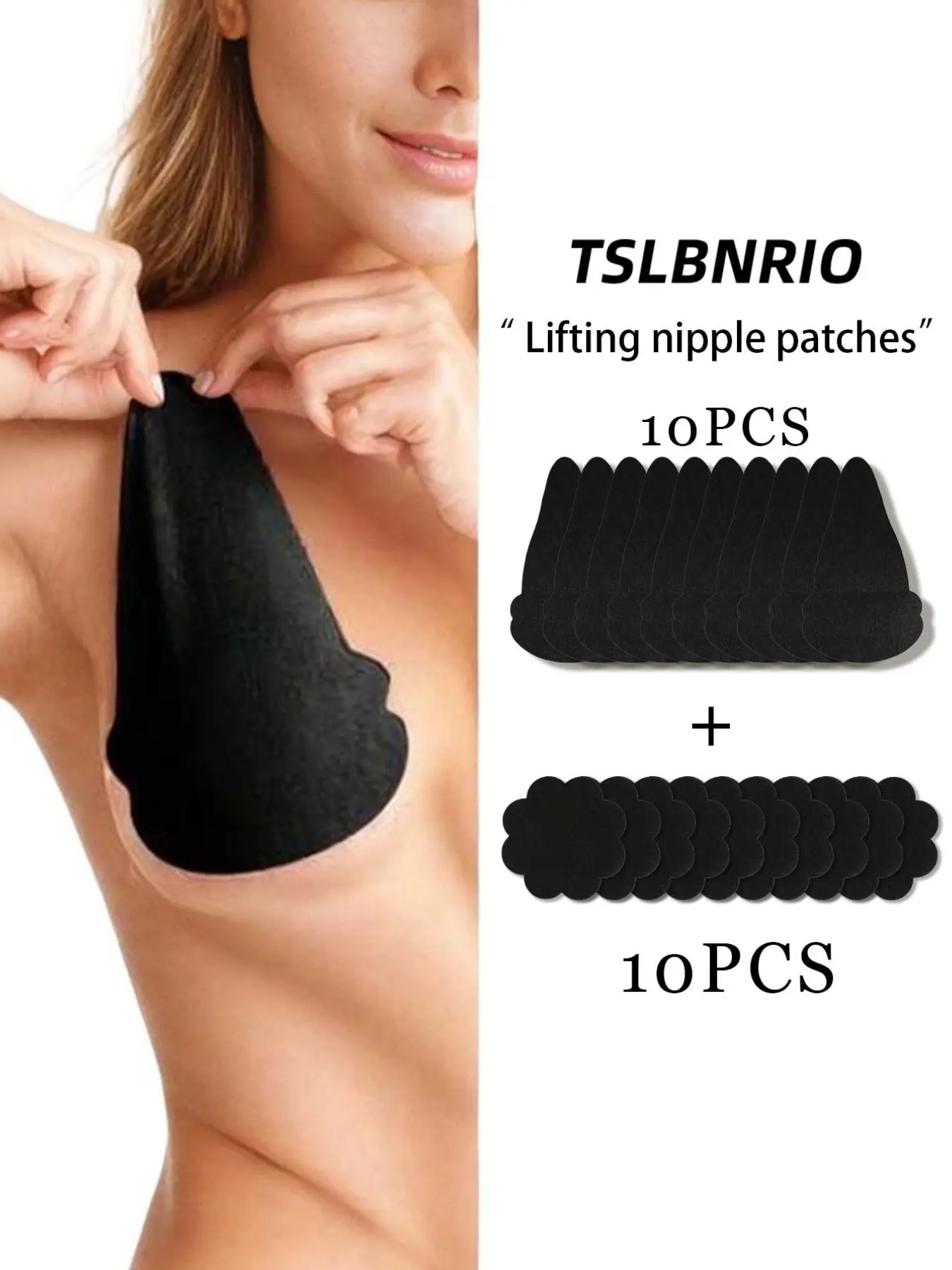 20 Piece Gourd-Shaped Disposable Breast Pads Set, Large Size Push Up Design for Women's Full Coverage Support, Medium Adhesion for Comfort