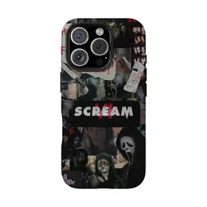 Scream Movie Themed iPhone Case with Ghostface Design - Protective Hard Shell Cover for iPhone
