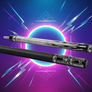 EVO Freedom Pool Cue - Shadow Flame Edition, Black Microfiber Leather Wrap | Carbon Fiber Shaft, Ultra-Stiff 3/8-8 Stainless Joint