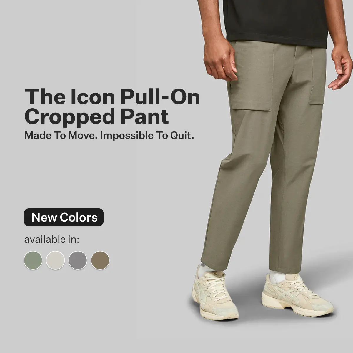 Cuts | Icon Pull-On Cropped Pant Men's | Classic Fit Straight Leg Stretch Cotton Blend | Ankle Length Drawstring Utility Pant