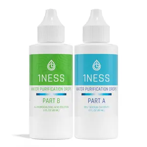 1NESS Chlorine Dioxide 2oz Water Purification Kit with 4% HCl Activator for Safe Drinking Water at Home Camping & Travel - 2-Part System for Faster Activation & Powerful Purification