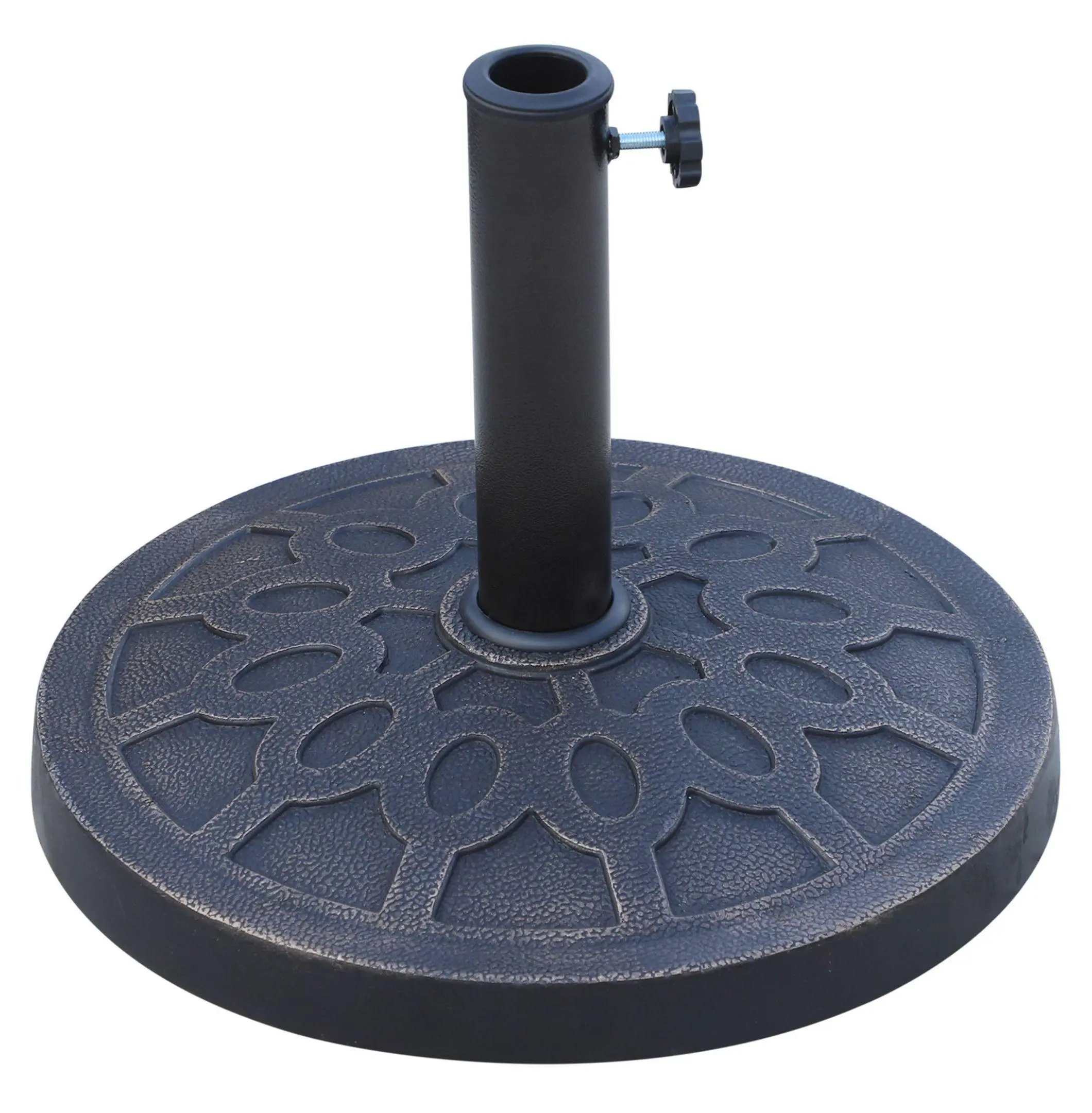 18" Umbrella Base, 26lbs Round Resin Patio Stand - Bronze Decorative Outdoor Parasol Holder for 1.5"/1.89" Pole, Lawn, Deck, Garden Default Title