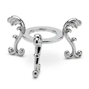 Silver Plated Flower Crystal Ball Stand — Display Holder for Spheres