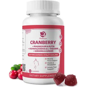 Lukaree Cranberry Gummies for Women – Cranberry Supplement Complex with D-Mannose, Ashwagandha, Magnesium, Ginseng – Urinary Tract, Mood & Energy Support – Daytime Vitality Supplement – 60 Count