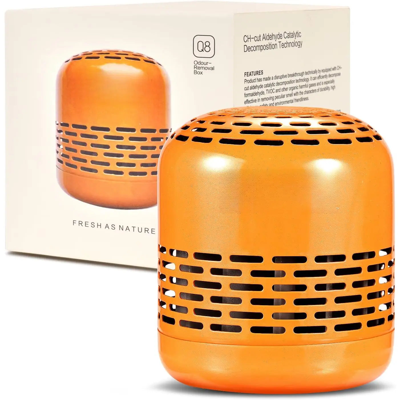 Refrigerator Deodorizer,Lasts for 10 ,Refrigerator Odor Eliminator,Fridge Deodorizer,More Effective Than Baking Soda  Air Purifying Bags,Orange