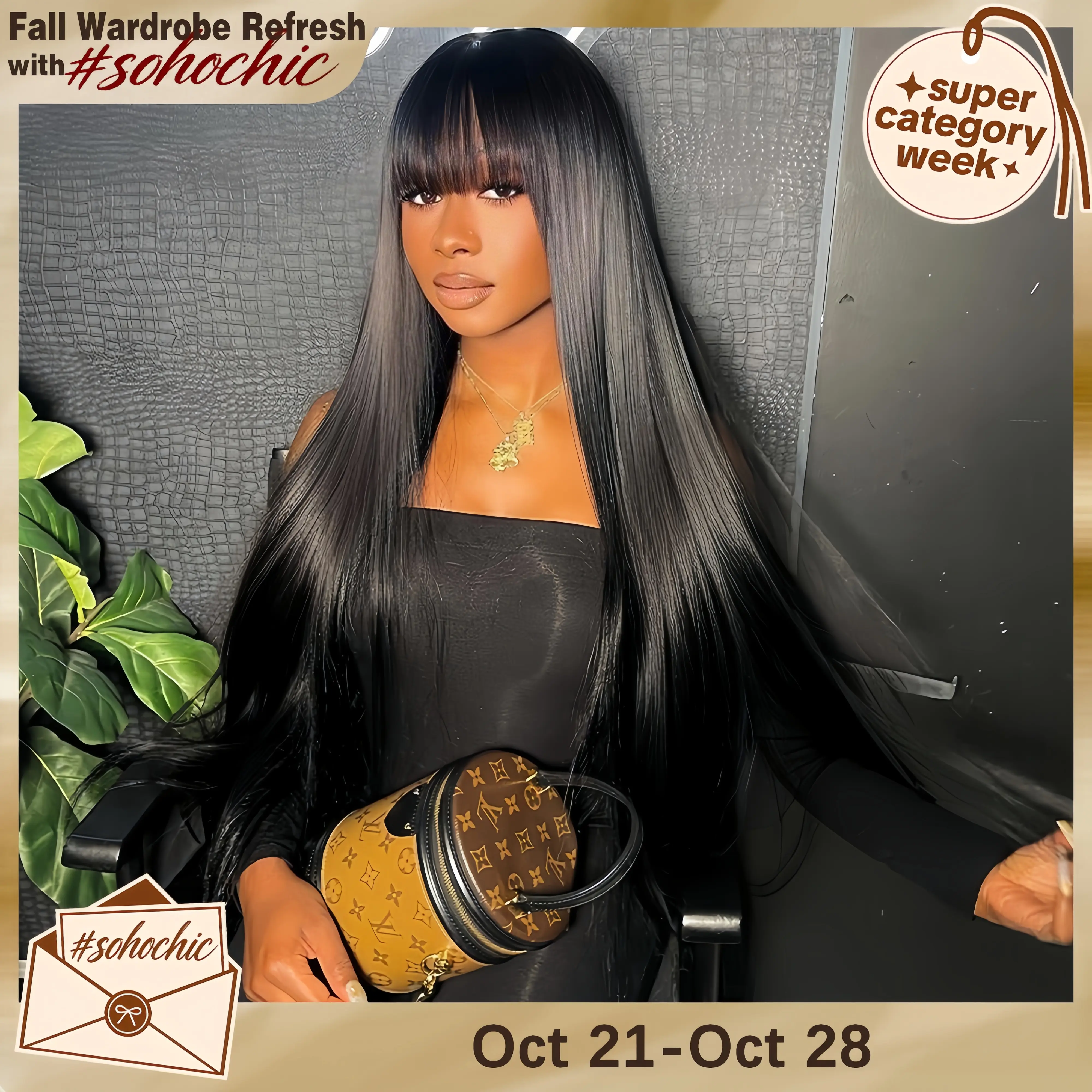 [New Upgrade With Drawstring] CheetahBeauty Glueless Wigs Straight 2×4 Lace Closure Wig Human Hair with Bangs Upgraded Drawstring Loose Body 180% Density Brazilian Virgin Human Hair for Women Natural Black #SohoChic #tiktokshopstockup