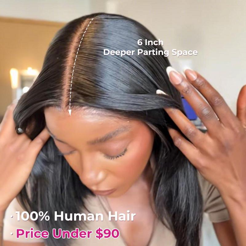 【Hot】ISEE HAIR Wear Go 9x6 Tpart Layered Cut Bob Yaki Straight Wig Natural Black Deep Part Lace Glueless Wig #iseehairbeauty#TikTokShopHolidayHaul