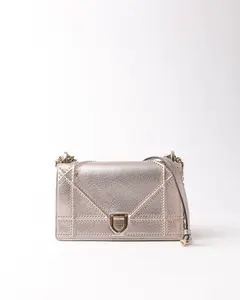 Pre-owned Dior Leather Crossbody Bags Christian Diorama Flap Bag Grained Calfskin Small