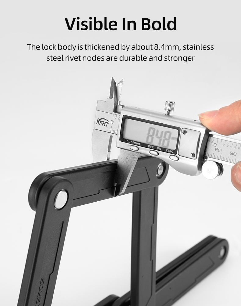 ROCKBROS Folding Bike Lock Combination Bike Lock with Mount Electric Bike Lock Heavy Duty Anti Theft Bicycle Locks with Mounting Bracket 4-Digit Foldable Bike Lock