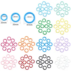5/10pcs 25/35/41mm Colorful O Ring Zinc Alloy Spring Clasps Buckle Split Rings For Jewelry Making DIY Keychain Bag Pendant