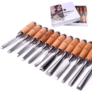 12pcs Wood Carving Tools for Woodworking,Wood Chisel Set with Premium Case and Roll Bags for Carpenter Gift in Most Wood Carving Project