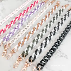 Bag Chain Accessories – 16.5” Acrylic Purse Chains with Gold Clips | Add-On Charm for Totes, Backpacks, Crossbody Bags, & More