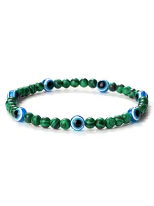 Fashion Turkish Evil Eye Bracelet, Handmade Lucky Couple 4mm Mini Beads, Matte Volcanic Stone Bracelet, Charm Jewelry