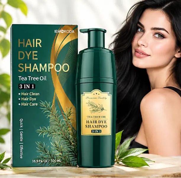 3-in-1 Hair Dye Shampoo, Gray Coverage in 10-15 Min, Plant-Based & Ammonia-Free, Instant Black Hair & Beard Color, Long-Lasting, Salon-Quality Results, Easy At-Home Hair Color for Men & Women