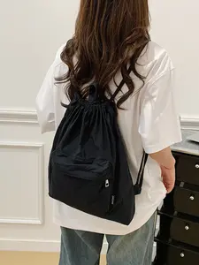 Women's Lightweight Drawstring Backpack, Multi-Use Nylon Pouch, Sport Fitness Daily Casual Bag, Versatile Shoulder Bag for Women, Lightweight Rucksack, Stylish Casual Daypack