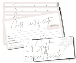 Blank Gift Certificates with Envelopes -Set of 25- Gift Card, Vouchers for Personal or Small Business - 3.75 X 7.5” -Heavyweight Card Stock - Light Pink