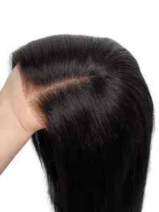 Straight Hair 5x5 Lace Closure Wig, Hairline Wig Human Hair Wig Pre-Bleached, Transparent Lace Wig, 180% Density No Glue Needed for Women, Brazilian Virgin Hair