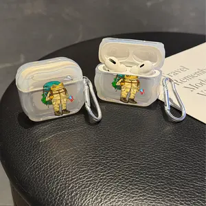 Singer BadS BunnyS Protective Case Cover for Apple AirPods 1/2/3/4/Pro/Pro2 TPU Texture Lightweight and Durable Anti-Scratch Shockproof Earphone Charging Box Accessory With Buckle Protection