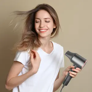 Ionic Hair Dryer - 110000 RPM High-Speed Brushless Motor,Fast Drying, Low Noise Thermo-Control Hair Dryer with Diffuser and Nozzle for Home & Travel, Silvery