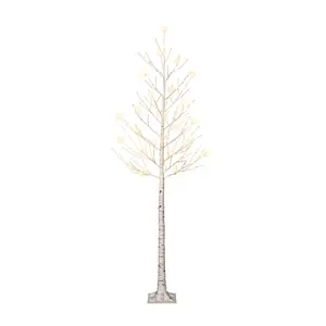 Puleo International 8ft Pre-Lit White Artificia l Twig Tree