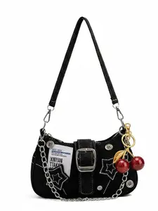 Y2k Star Patched Underarm Hobo Shoulder Bag, 2024 New Vintage Style for Daily Used, Trendy All-match Bag for Teen Girl Women College Student Perfect for Office, College, Work, Business, Commute, Fashionable Bag