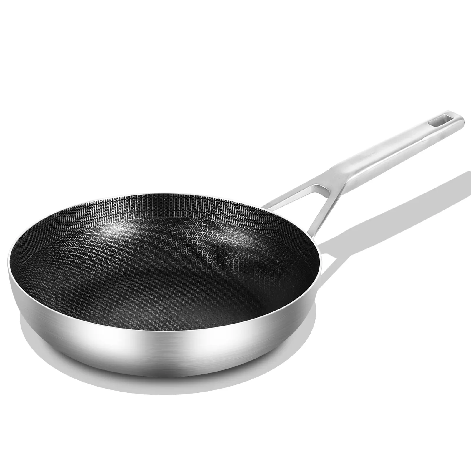 Hybird Tri-Ply Stainless Steel Pan 8 inch, 10inch with lid, 12 inch with lids, Nonstick Frying Pan