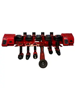 Heavy-Duty Locking Drill & Battery Charging Station – Compatible with Milwaukee 18v and 12v