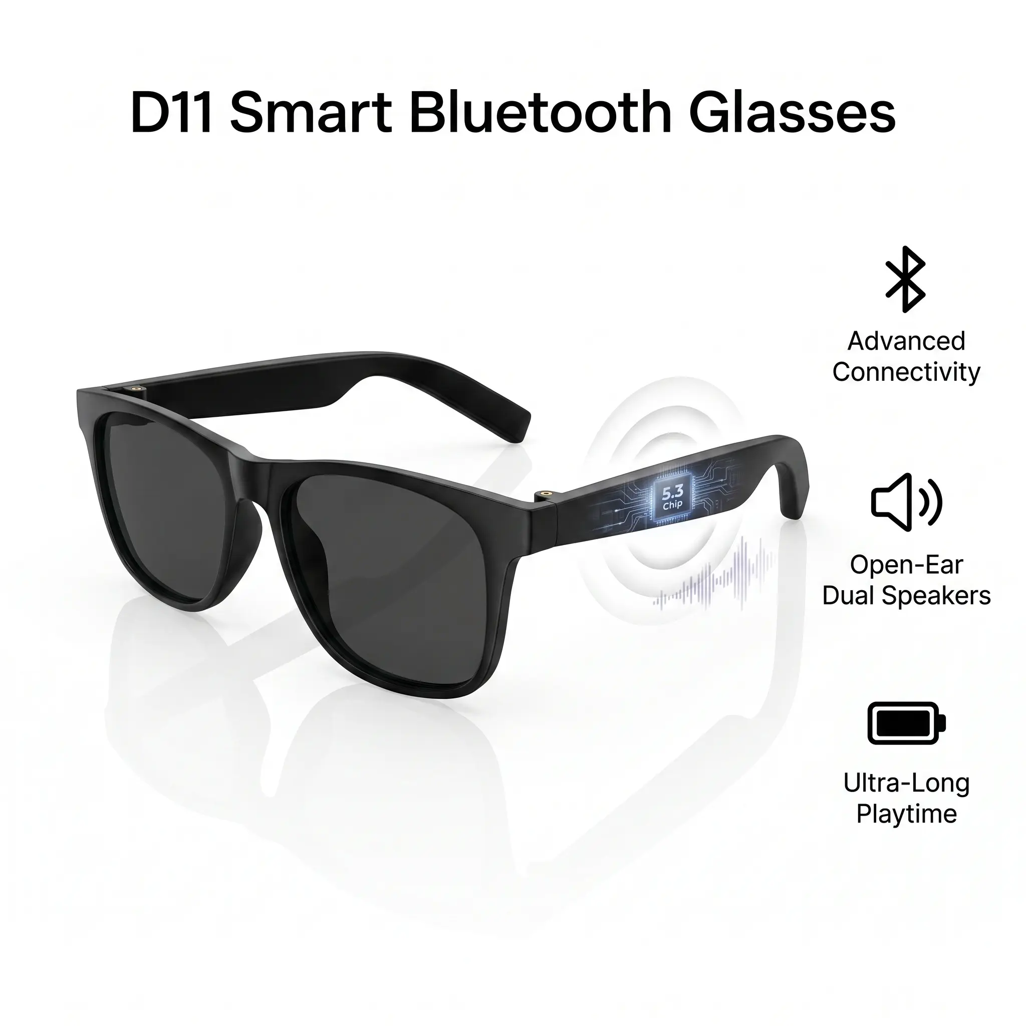 Bluetooth Smart Camera Sunglasses with Polarized Lenses, 4K Video Recording, Voice Assistant, UV Protection, Anti-Blue Light, Outdoor Sports Glasses, Long Battery Life, Waterproof Design