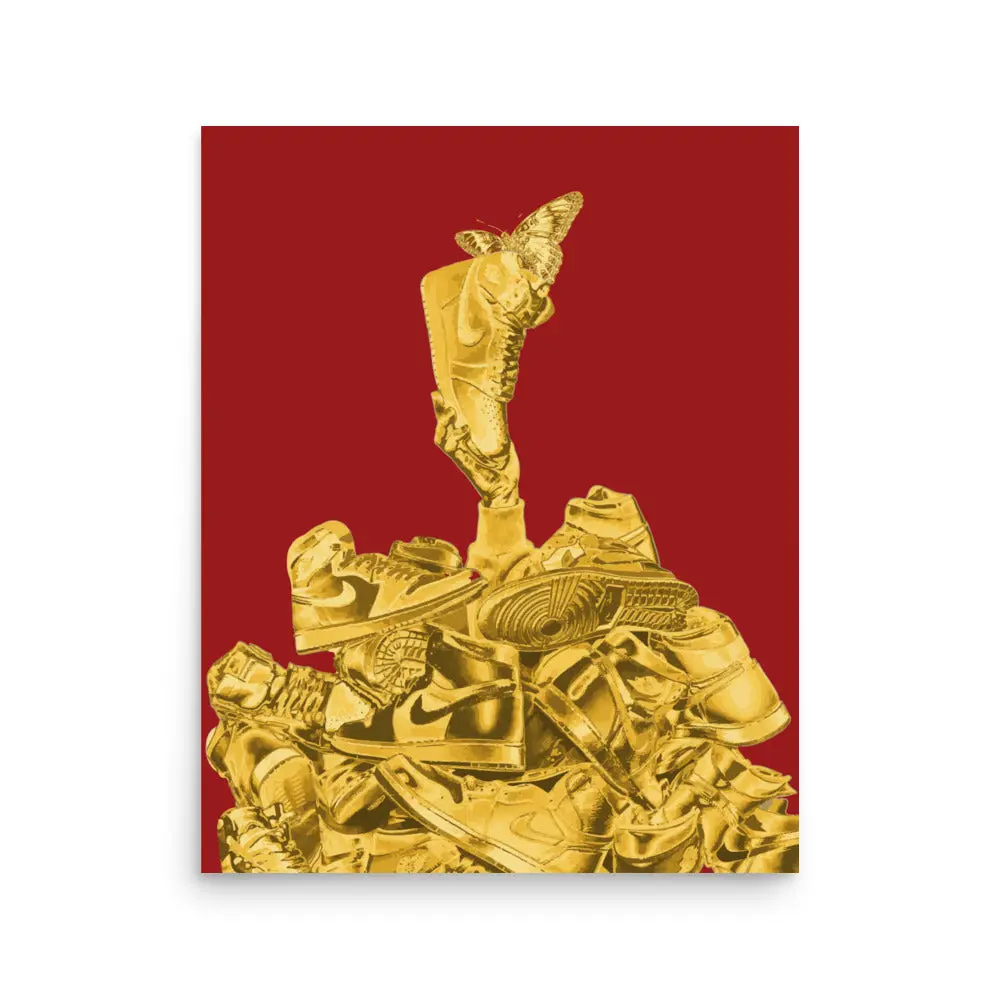 Golden Sneaker Collection Wall Art Poster – Classic Basketball Shoe Decor