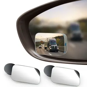 2-Pack Frameless HD Real Glass Convex Blind Spot Mirrors, 360° Rotatable Wide Angle Waterproof Car Side Mirror Accessories for Car, SUV Safety Driving