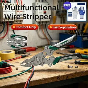 Foldable Stainless Steel Wire Peeler, Ergonomic Handheld Stripping Tool for Fast Electric Wire Installation
