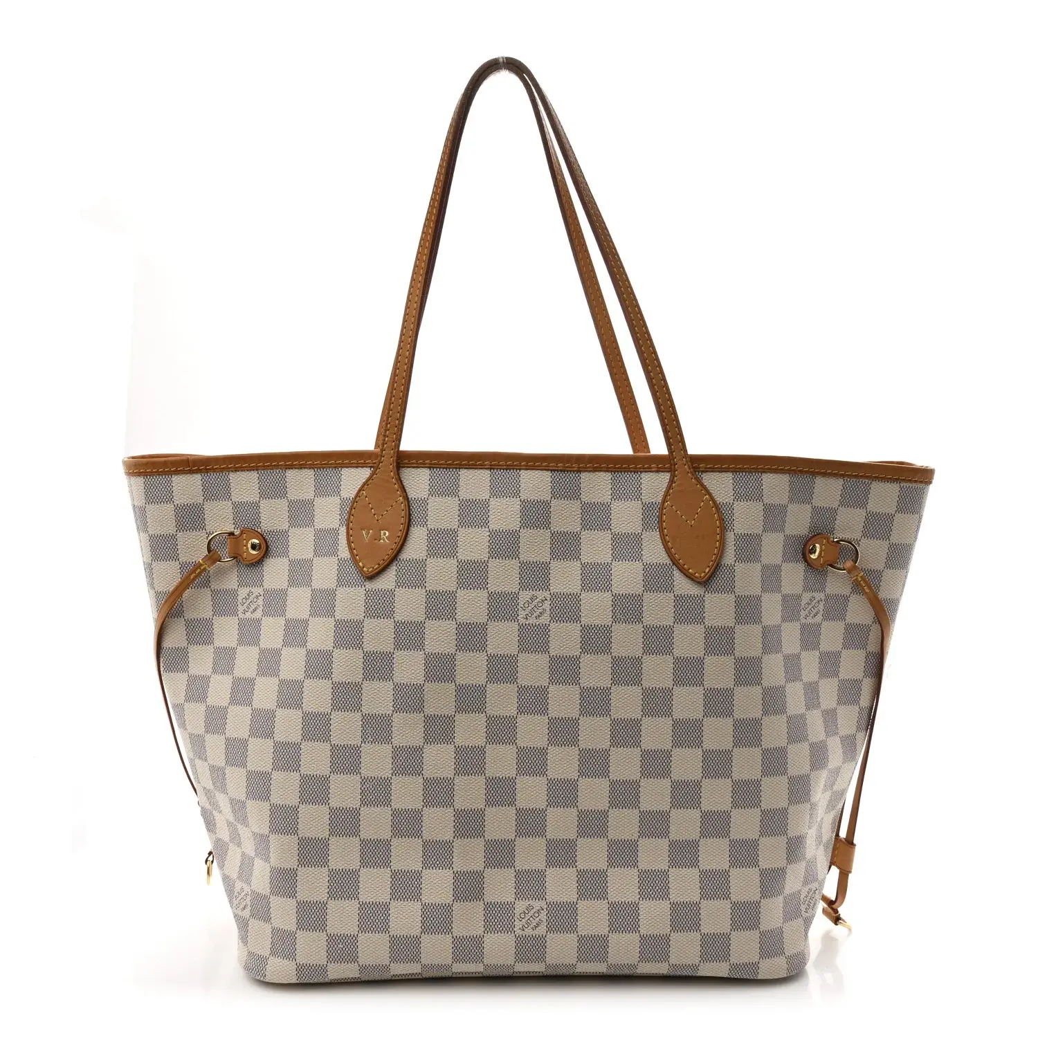 Pre-owned Louis Vuitton Leather Tote Bags Damier Azur Neo Neverfull MM Rose Ballerine