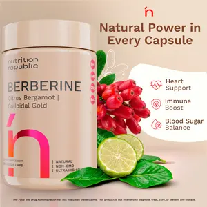 Nutrition Republic Berberine Supplement 1450mg,  Berberine Complex with Citrus Bergamot, Colloidal Gold & Berberine Hcl, Dihydroberberine Supplement