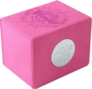 Gamegenic Cardfight!! Vanguard Nation's Vault | Premium Deck Box | Holds up to 50 Double-Sleeved Cards | Extra Drawer for Power Counters and Accessories | Lyrical Monasterio - Pink Color | Made