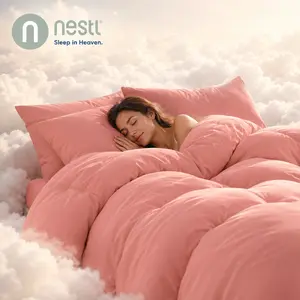 NESTL 3-Piece Double-Stuffed Marshmallow Fluffy Core Comforter Set, Modern Soft Comfy Bedding Sets for Bedroom