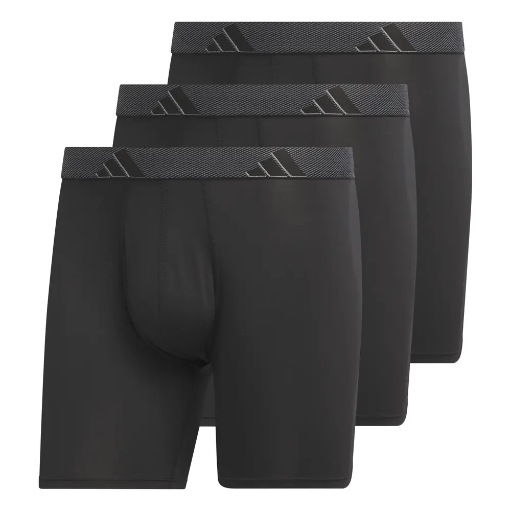 adidas Mens Microfiber 3Pk Boxer Brief Casual Casual - Black
