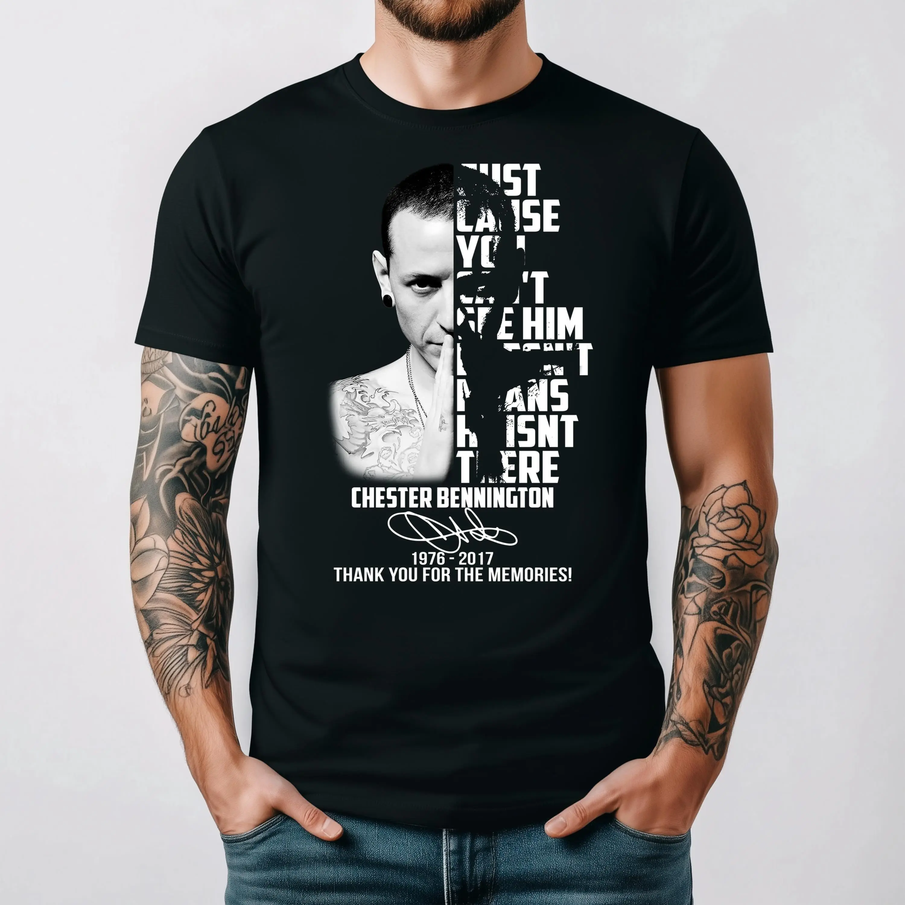 Rare Chester Bennington 1967-2017 Tribute Black T-Shirt in All Sizes