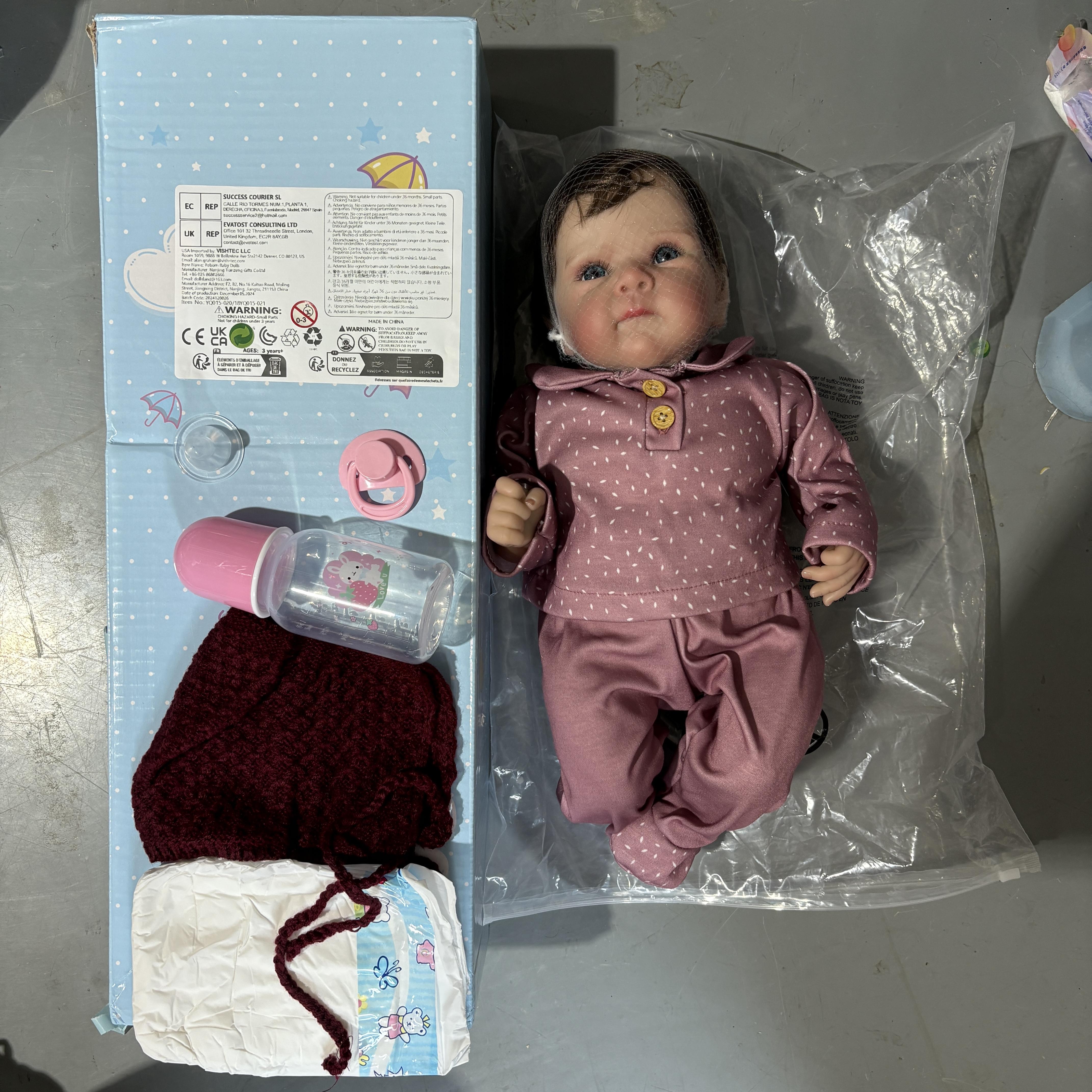 Newborn Baby Girl Doll Bettie 18 inch Full Vinyl Body Reborn Babydolls Blue Eyes Adorable Face Great Birthday Gift for Children or Collectors