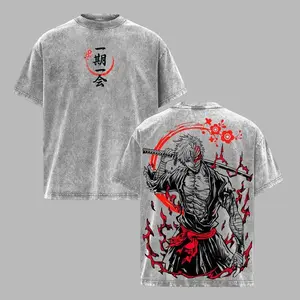 Ichigo Kurosaki Bankai T-shirt - Bleach Anime Vintage Washed Oversized Graphic Tee, Shinigami Streetwear Heavyweight Cotton Unisex Top, Bleach Merch, Retro Japanese Manga Outfit for True Fans, Anime Lover.