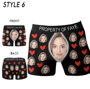 Custom Face boxers For Husband, Personalized Wedding Gift For Bridegroom, boxer With Face, Popular Anniversary Gift, Boyfriend Birthday Gift, boxer With Face, Popular Anniversary Gift, Boyfriend Birthday Gift Men boxer,Fabric Briefs Customized Polyester