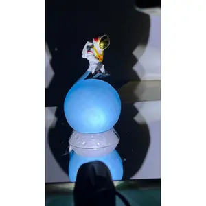 Blue Astronaut Moonwalk Night Light, DIY Space Exploration Toy, Enhance Fine Motor Skills, Ideal Home Decor Gift