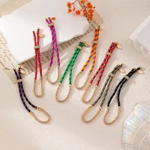 2026 New Lucky Bracelet Dopamine-Colored Woven Zircon Bracelet Adjustable Design Y2K Women Fashion Accessories Vibrant Bracelet Bring Good Luck Luxurious Exquisite Stacked Jewelry Perfect for Parties Ideal Special Gift for Best Friend Lover and Mother