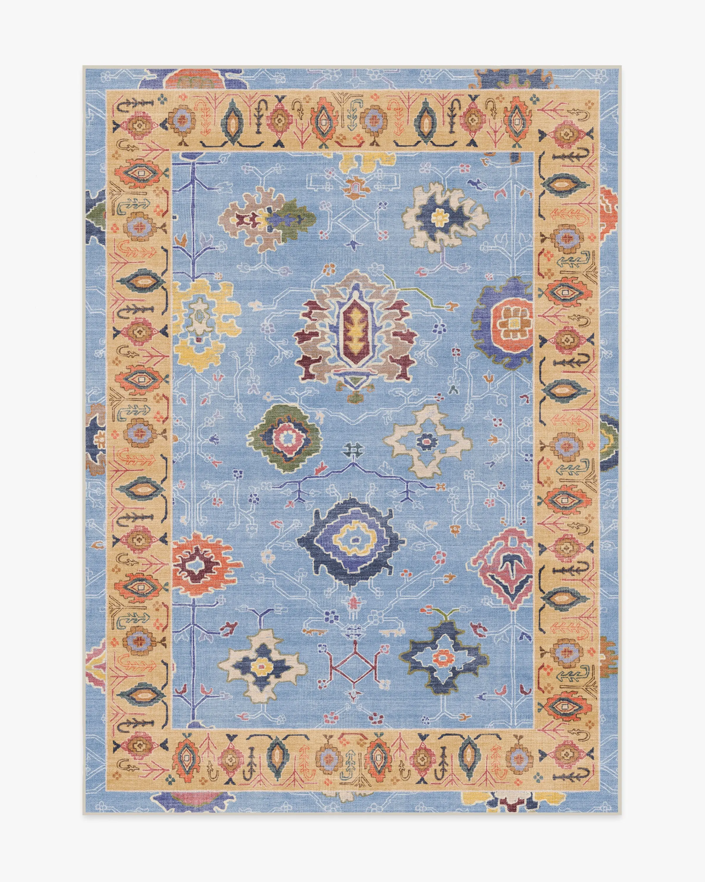 Mehr Soft Blue & Yellow Outdoor Rug