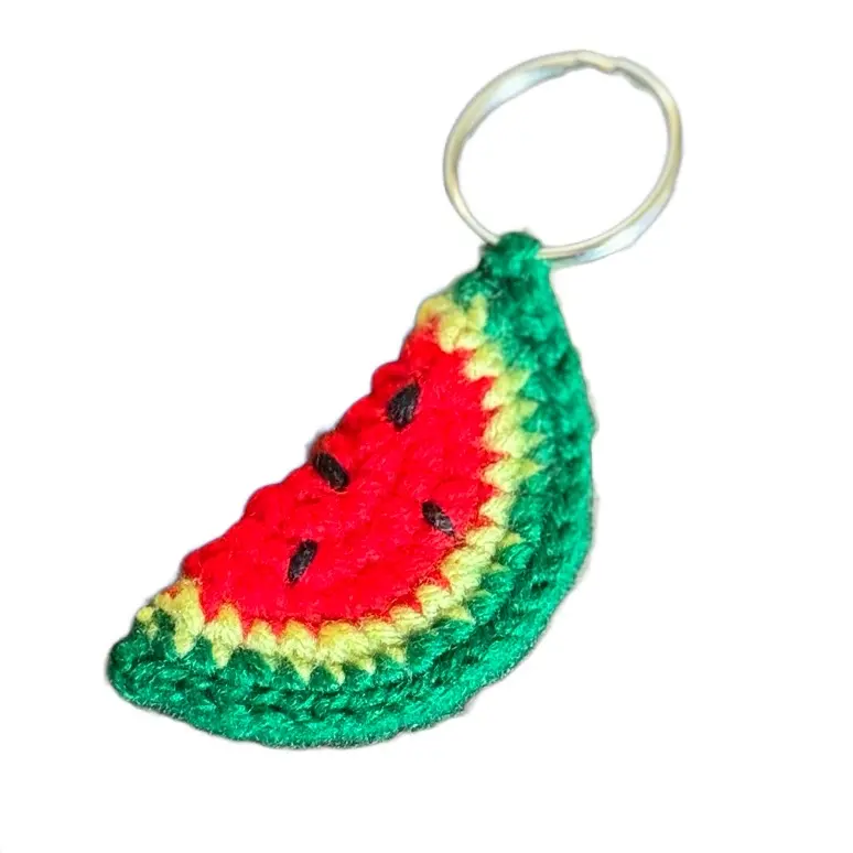 Crochet Watermelon Keychain Handmade