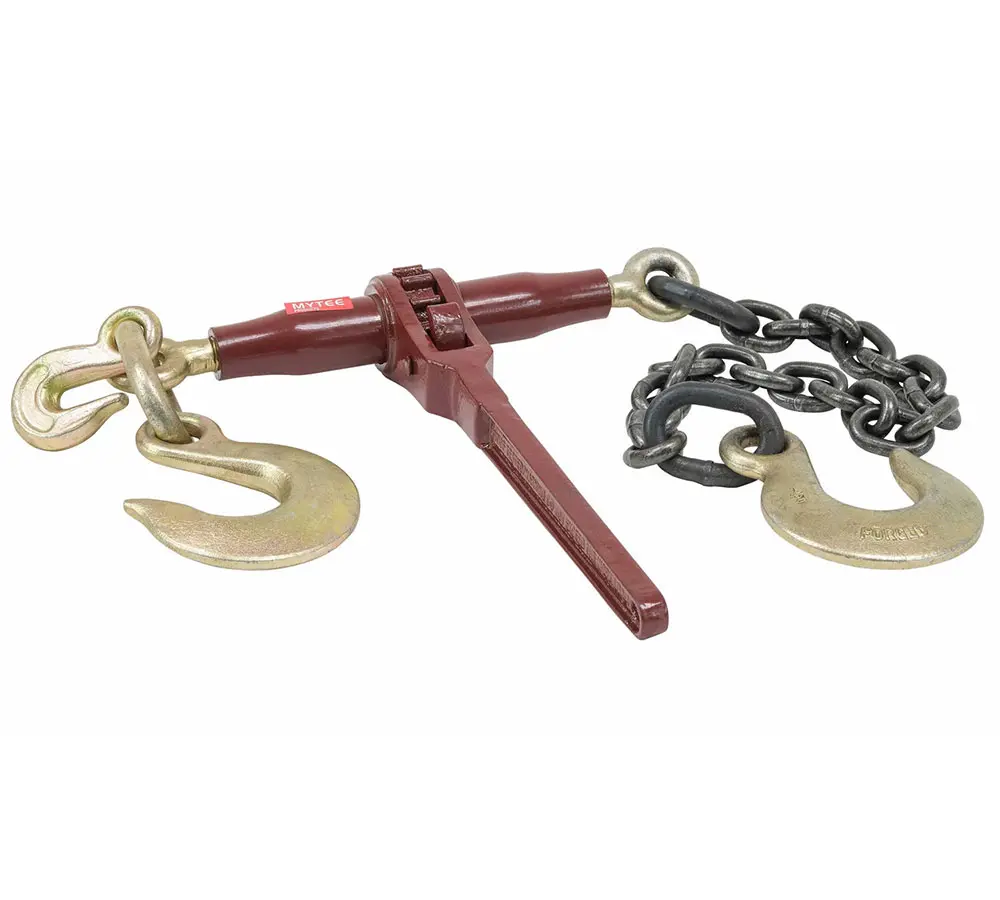 Ratchet Pro Binder w/ 3/8" Grab & 1/2" Sling Hook, & 2' G80 Chain & 1/2" Sling Hook, 7100 WLL,