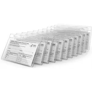 10 Pack Card Protector ,, Credit&Driver's License Sleeve ID Badge Holder,Name Tag ID Card,Cover Sleeve Pouch.4x3 inch Clear Vinyl Plastic Sleeve  with Resealable Zip