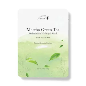 100% PURE Matcha Green Tea Antioxidant Hydrogel Mask + Refreshing, Hydrating With Hyaluronic Acid